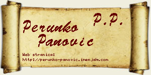 Perunko Panović vizit kartica